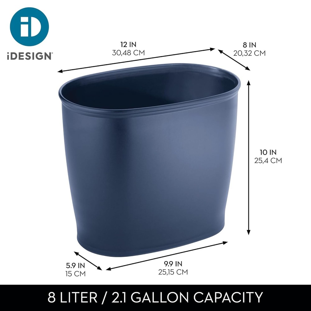 Slim Plastic Bathroom Trash Can, Small Garbage Bin for Bedroom, Office