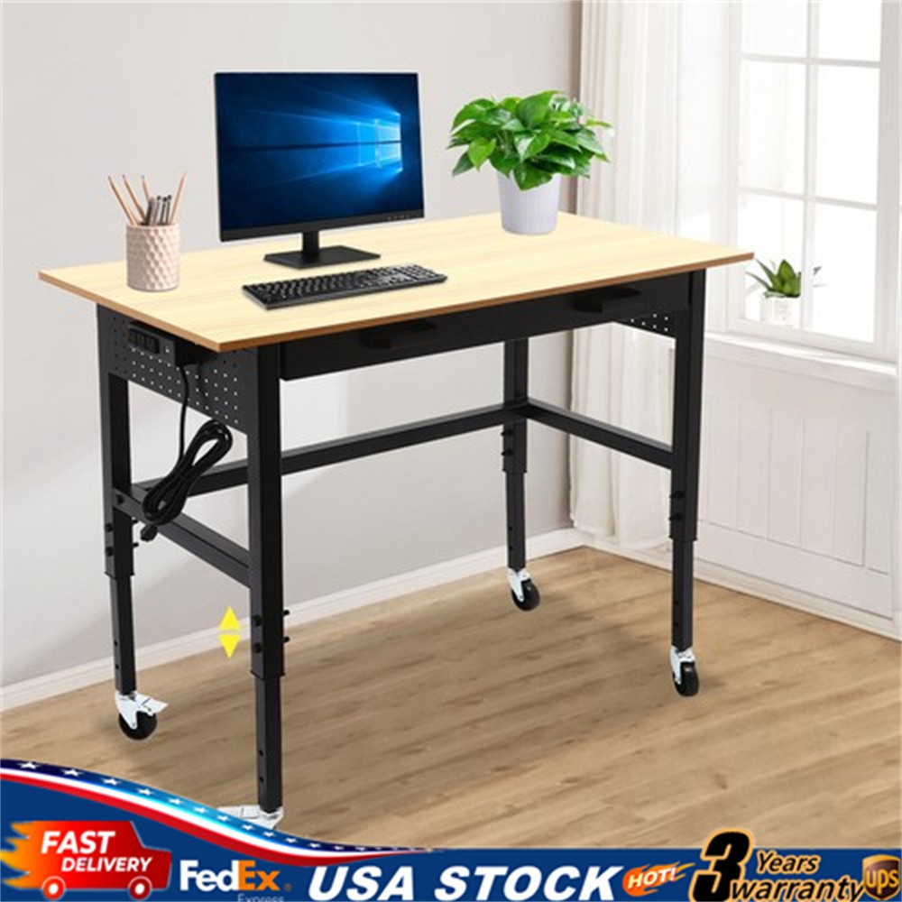 Mobile Workbench, Work Bench for Garage Office Home, Height Adjustable Workbench