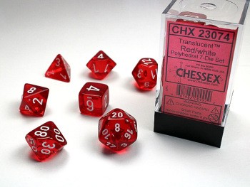 TRANSLUCENT 7-DIE SET RED/WHITE