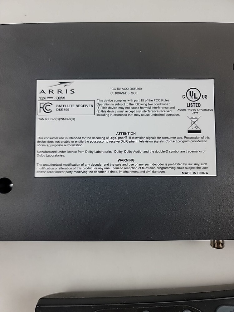 Shaw Direct HDDSR 800 Satellite Receiver With Remote, Power Adaptor Read