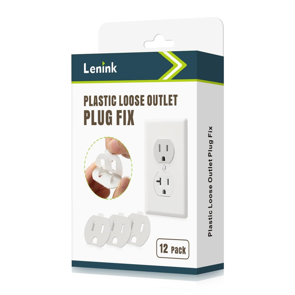 Lenink Loose Outlet Plug Fix, 12 Pack Plastic Snug Socket Secured, Outlet Tighte