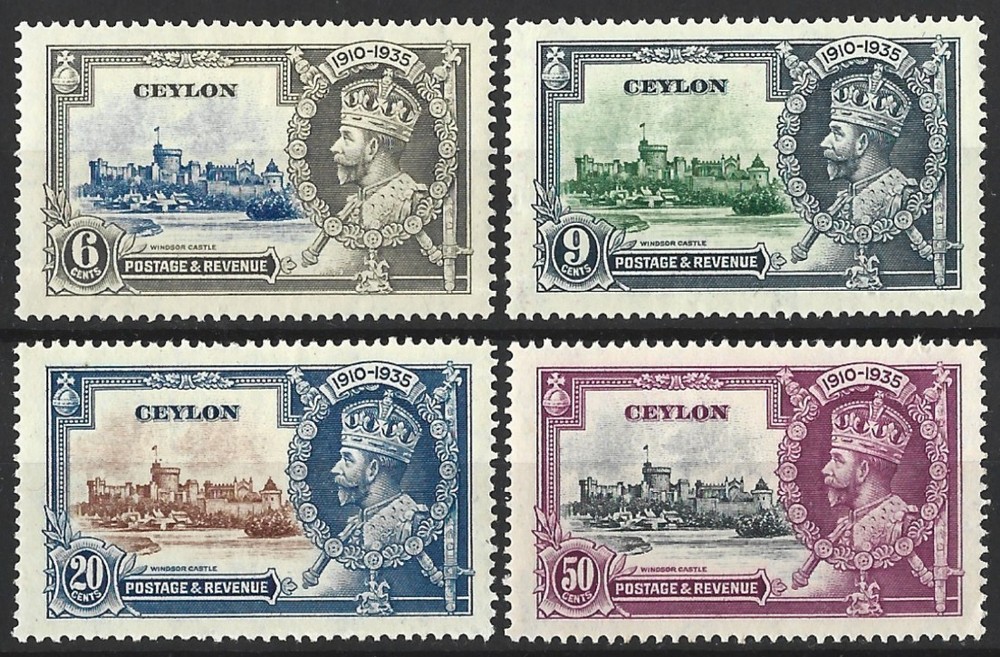 CEYLON KGV 1935 SILVER JUBILEE SET MINT
