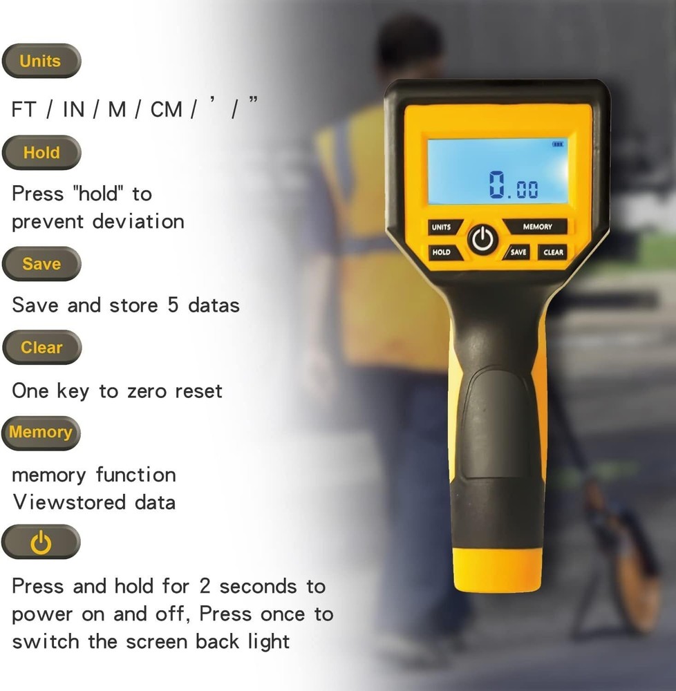 Measuring Wheel Digital Display, 3-Sections Foldable 12Inch Wheel
