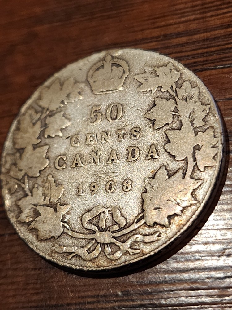1908 Canada 50 Cents Silver Coin