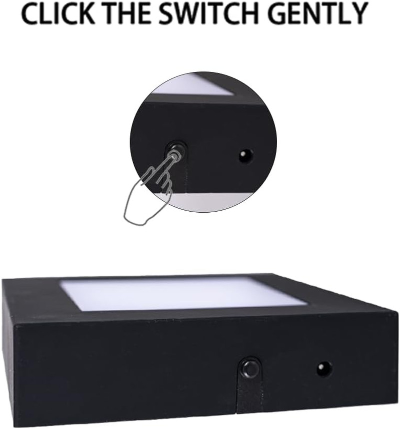 LED Multimodal Multicolor Light Stand Base - Black Square Display Base for 3D Cr