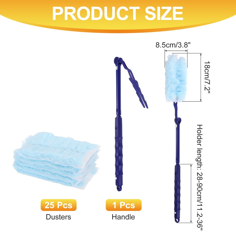 1 Count Blue Flexible Handle Refill, with 25 Blue Dusters