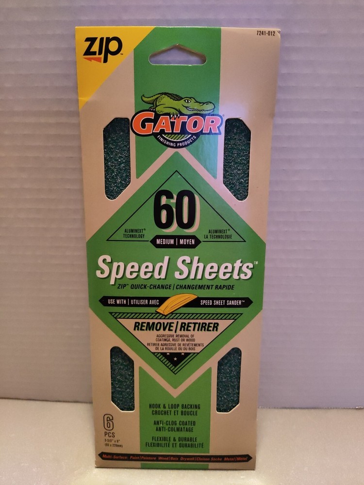 Gator 60 Medium 7241-012 6 PC's Sand Paper Speed Sheets