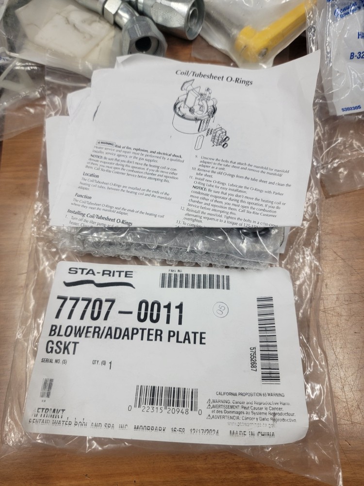 Sta-Rite Blower Plate/Gasket Kit 77707-0011. Permatex Has A Small Leak.