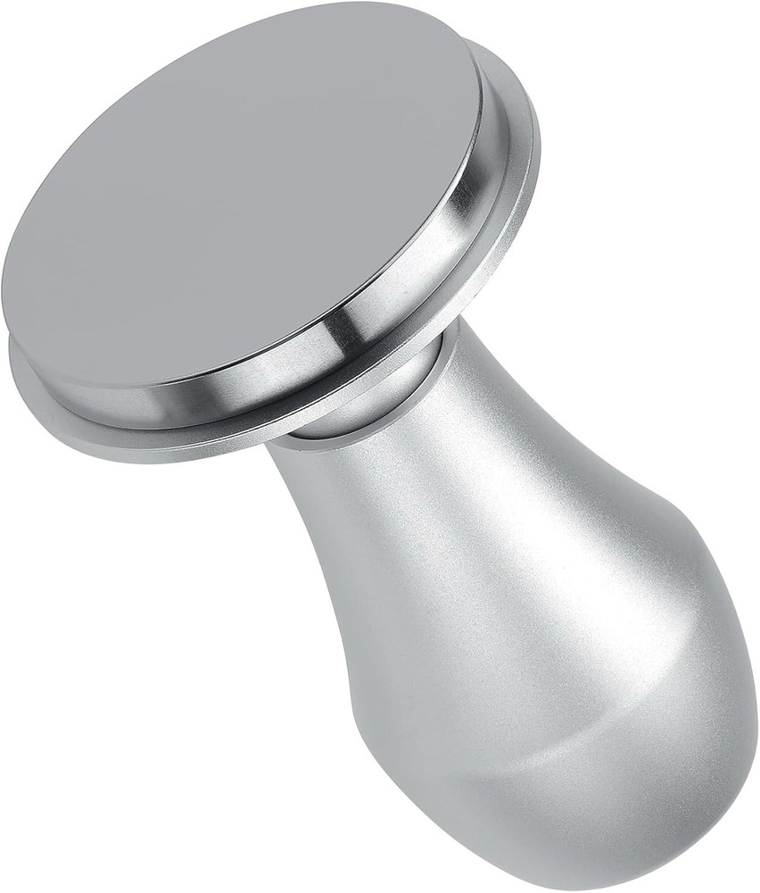 Normcore 58.5mm Espresso Tamper V4.1, Spring Loaded w/ Click, Silver, Flat Base