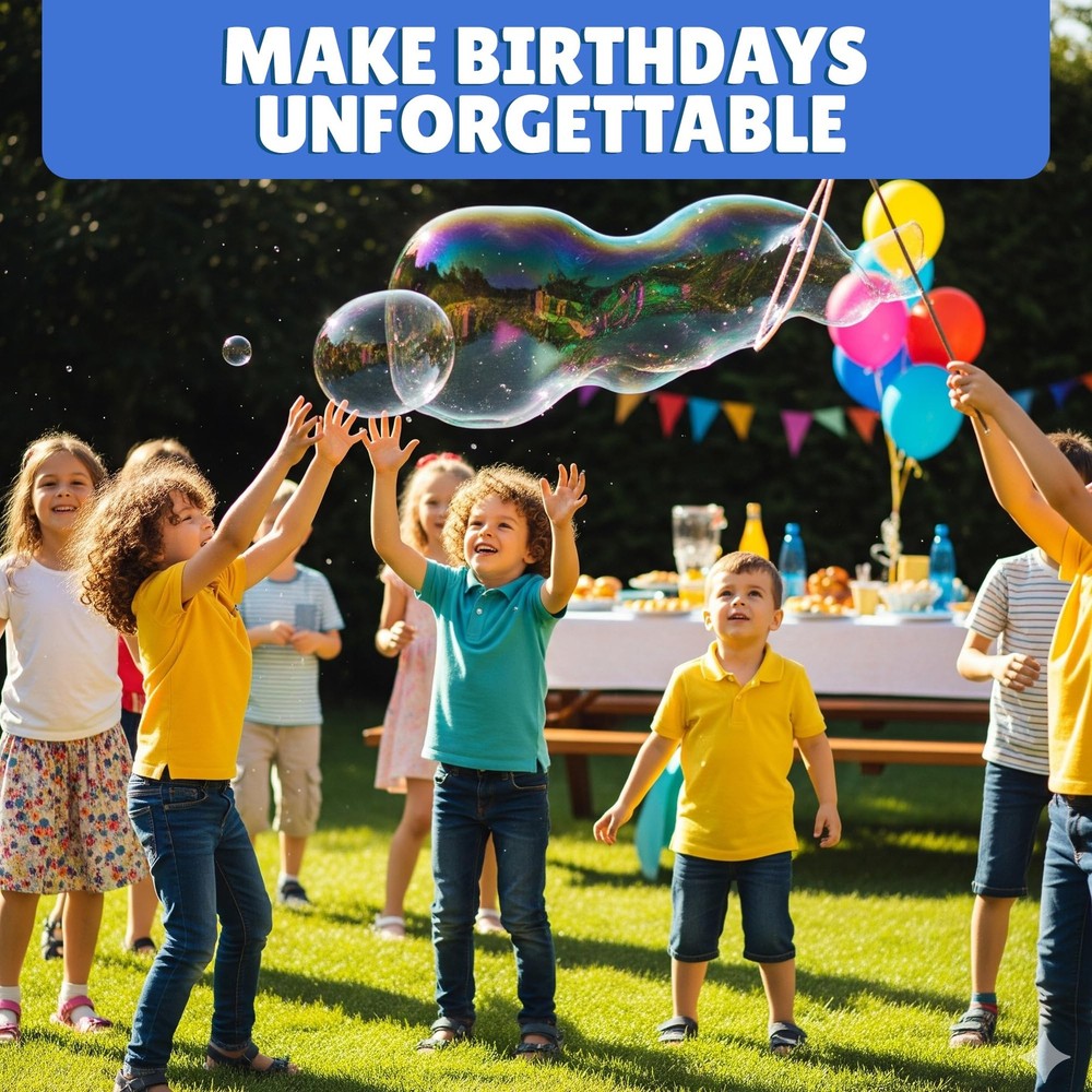 Giant Bubble Solution | Giant Bubble Wand | 100% Kids Safe Refill Solution Po...