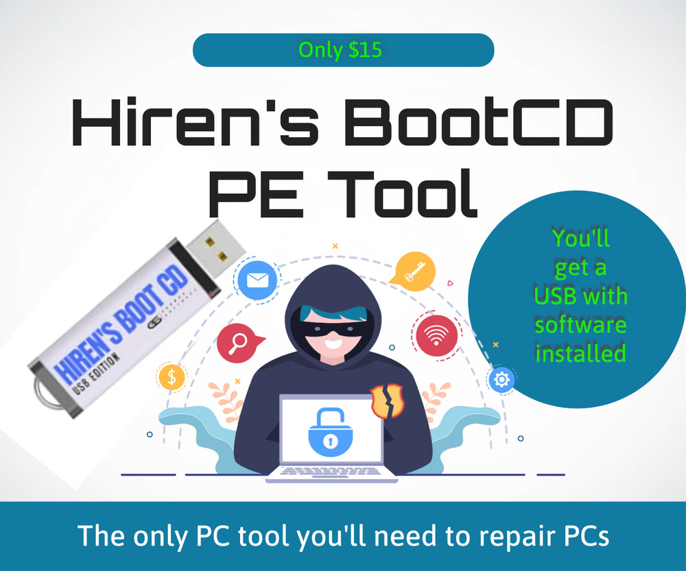 2024 NEW! Hiren's Boot USB PC Password Reset Disk Recovery Utilities &More