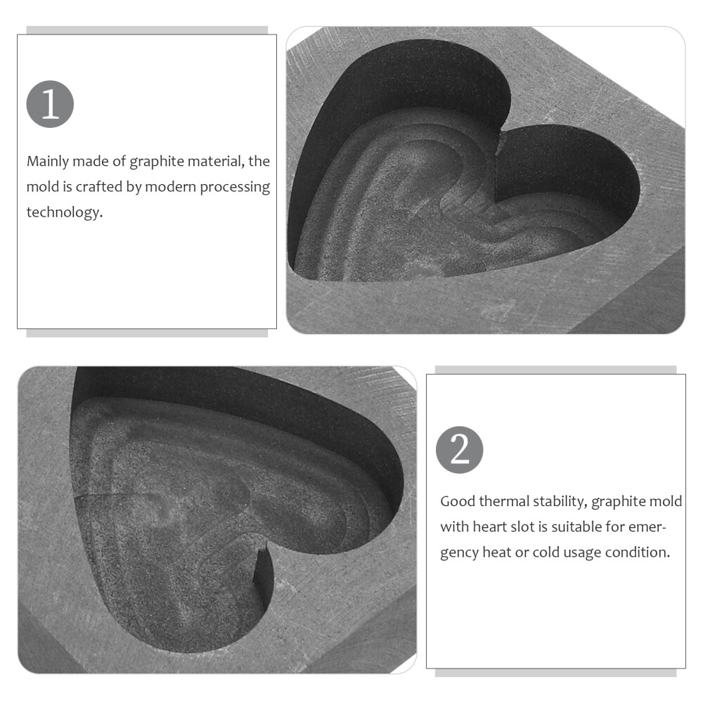 Heart Shaped Graphite Mold Model Tools Ingot Molds for Casting Metal
