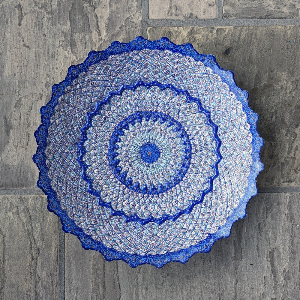 Vintage Minakari Enameled Plate (Large)