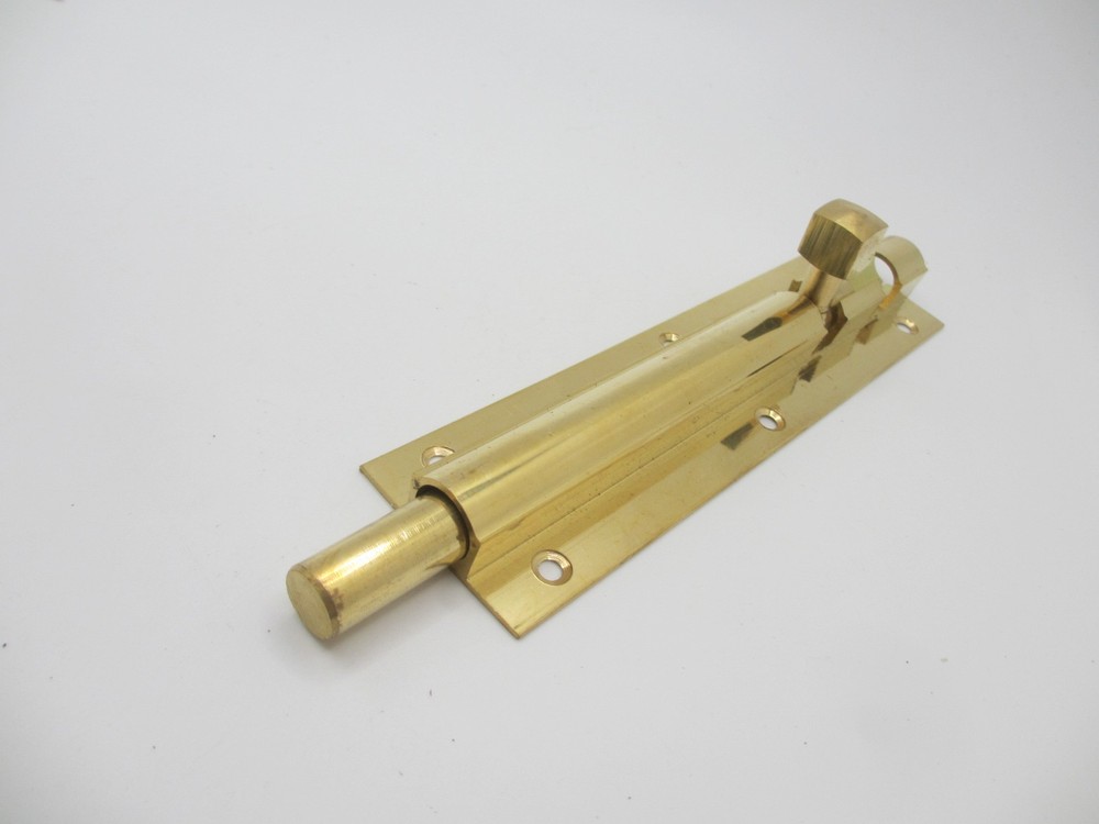 Large Brass Door Lock Sliding Bolt Old Keep Bathroom WC 7"