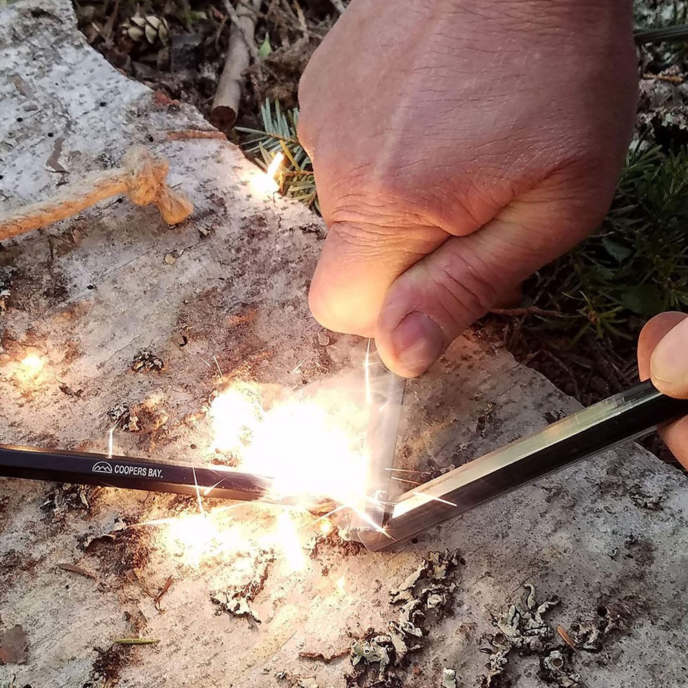 HexaLite Ferro Rod Fire Starter Large 6-Sided Shape & Easy Grip Striker