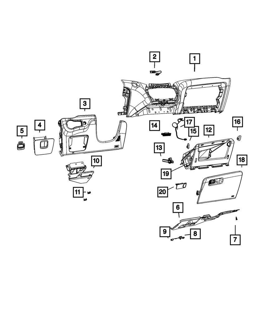 Genuine Mopar Instrument Panel Closeout Panel Left 68194109AB