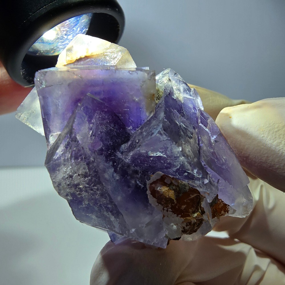 Phantom Fluorite Cube Specimen, purple white Okorusu, Namibia 45*37*26mm