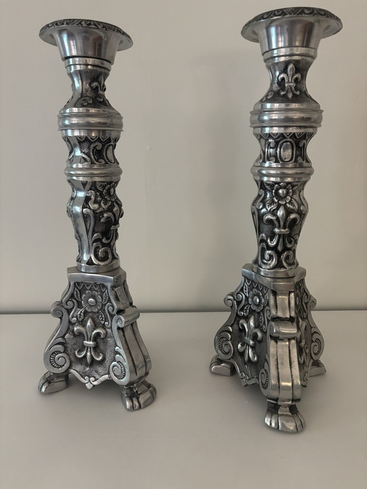 FRENCH POLISH SILVER Plated. CANDLESTICK. STUNNING! PAIR