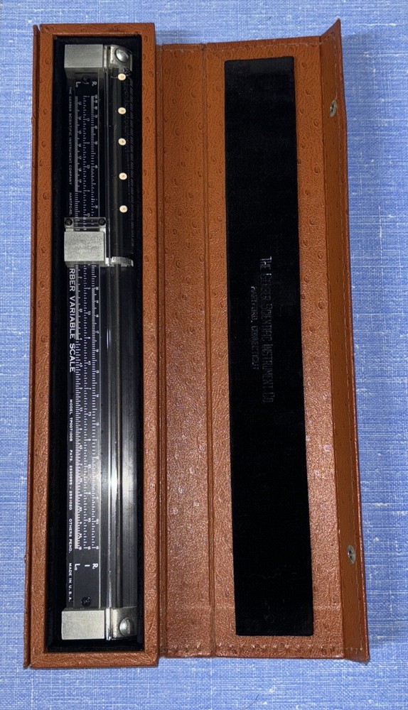 Vintage Gerber Variable Scale Engineering Slide Rule Model TP007100B With Case