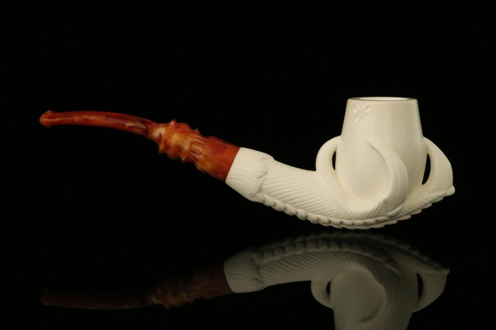 srv - Eagle's Claw Block Meerschaum Pipe with fitted case M3894