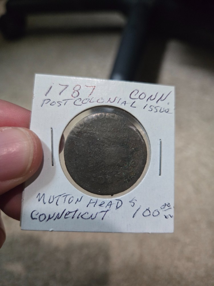 1787 Post Colonial Issue Mutton Head Connecticut Conder Piece Token