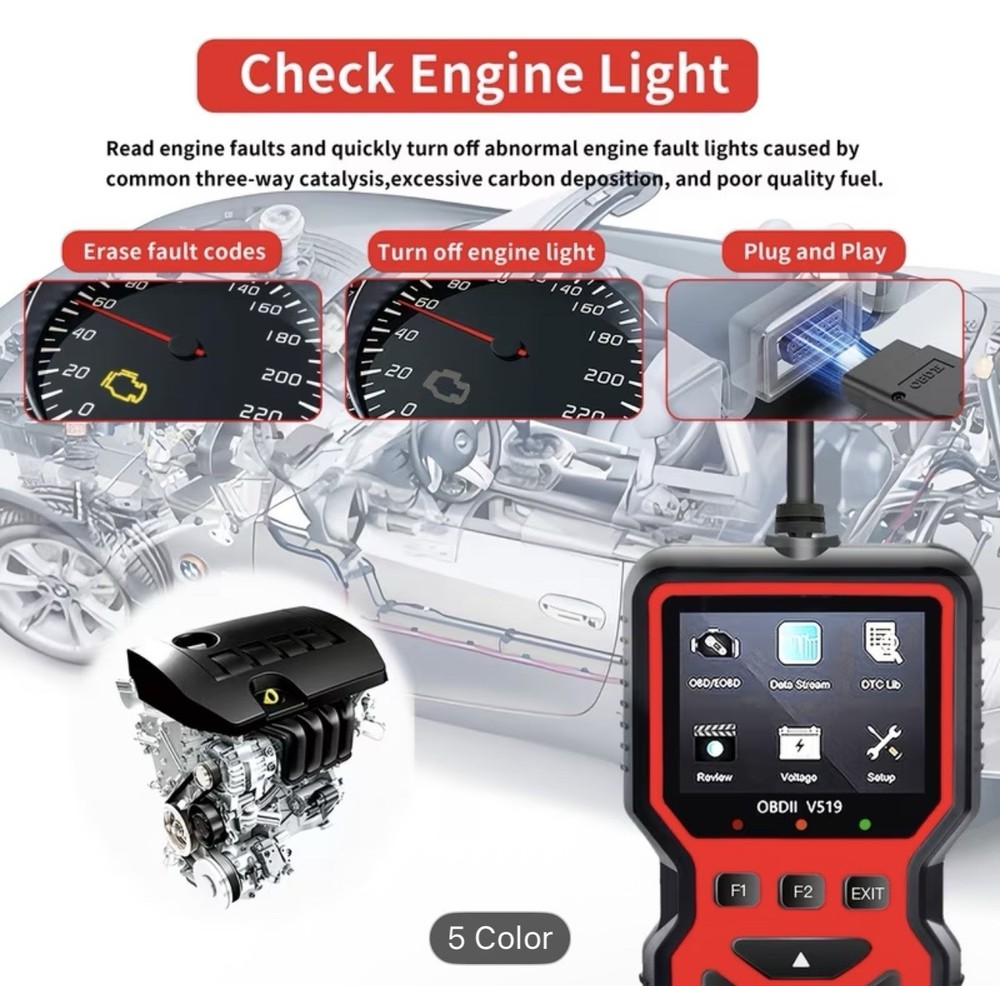 NEW Upgraded OBD2 Scanner Code Reader Car Check Engine Fault Diagnostic Tool