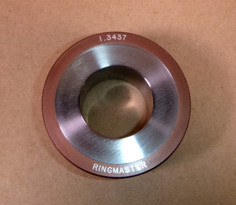 New Ringmaster Master Setting Calibration Ring 1.3437 Micrometers / Bore Gauges