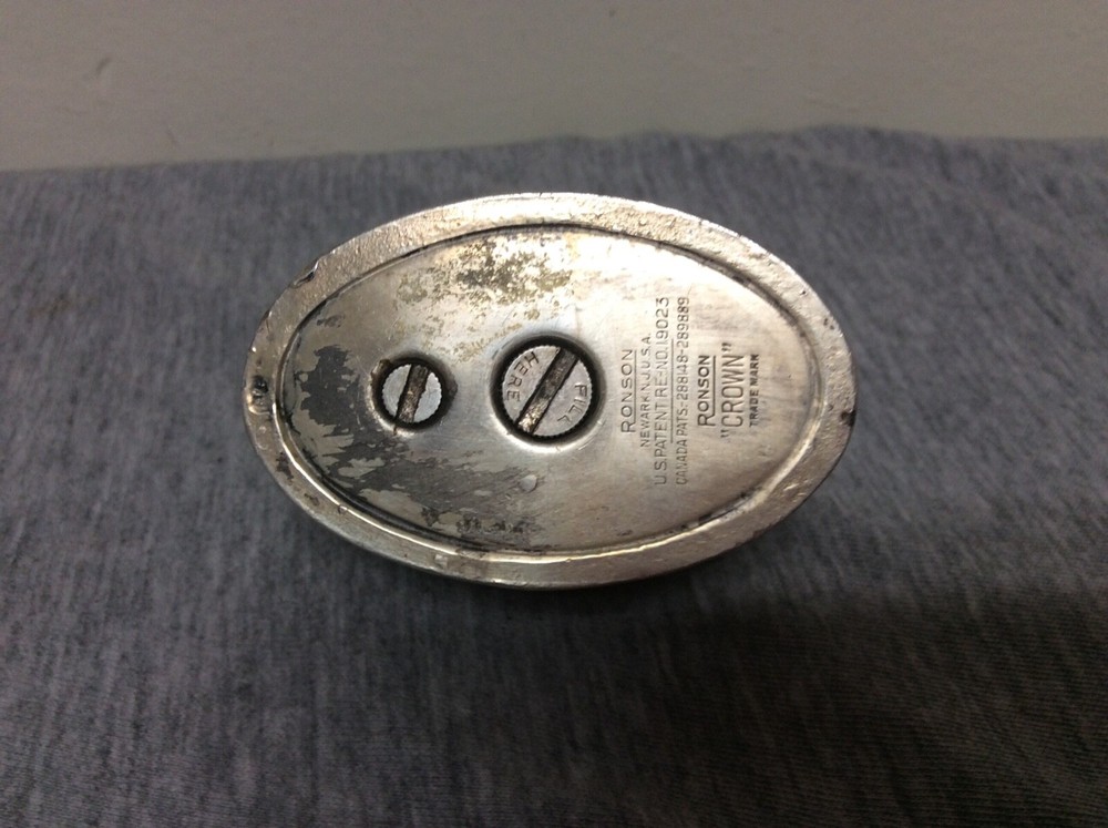 Vintage Ronson Crown Silverplated Tabletop Cigarette Lighter