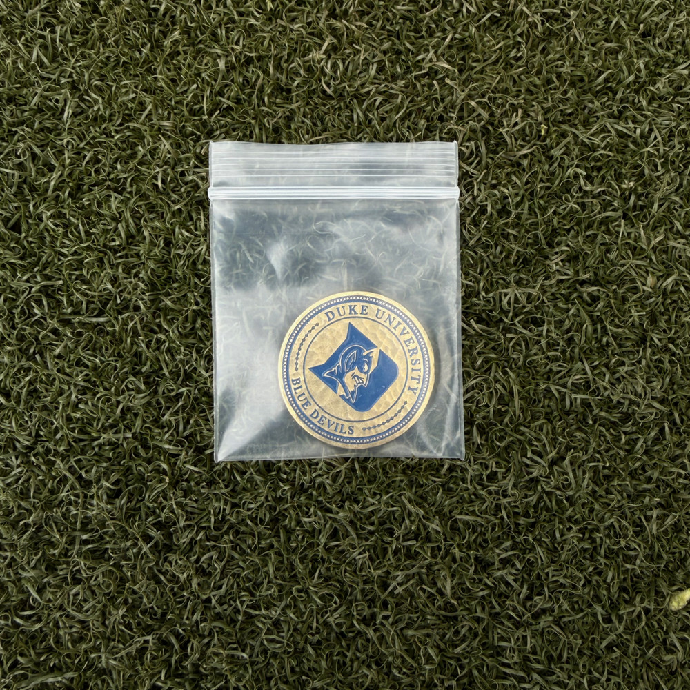 Custom 'Duke Blue Devils' Golf Ball Marker Hand-Hammered and Engraved
