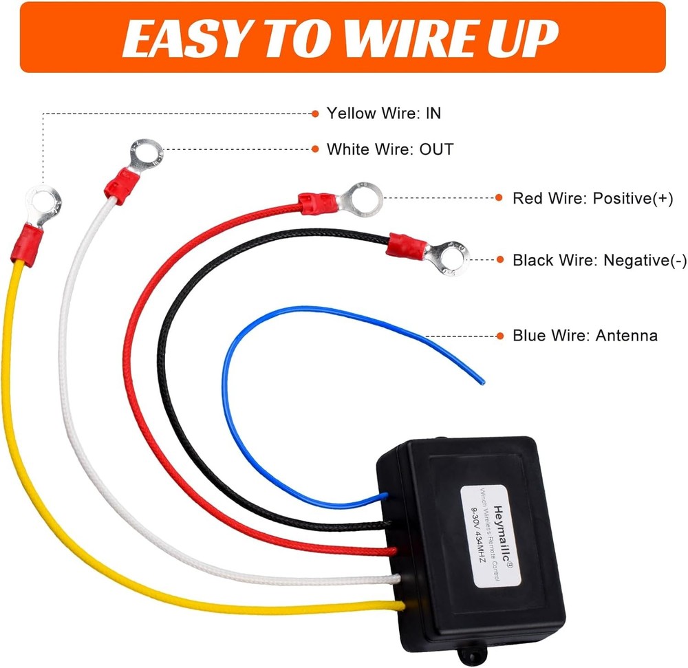 12V Wireless Winch Remote Control 2 Pack - 100FT Universal 5 Wire Controller Win