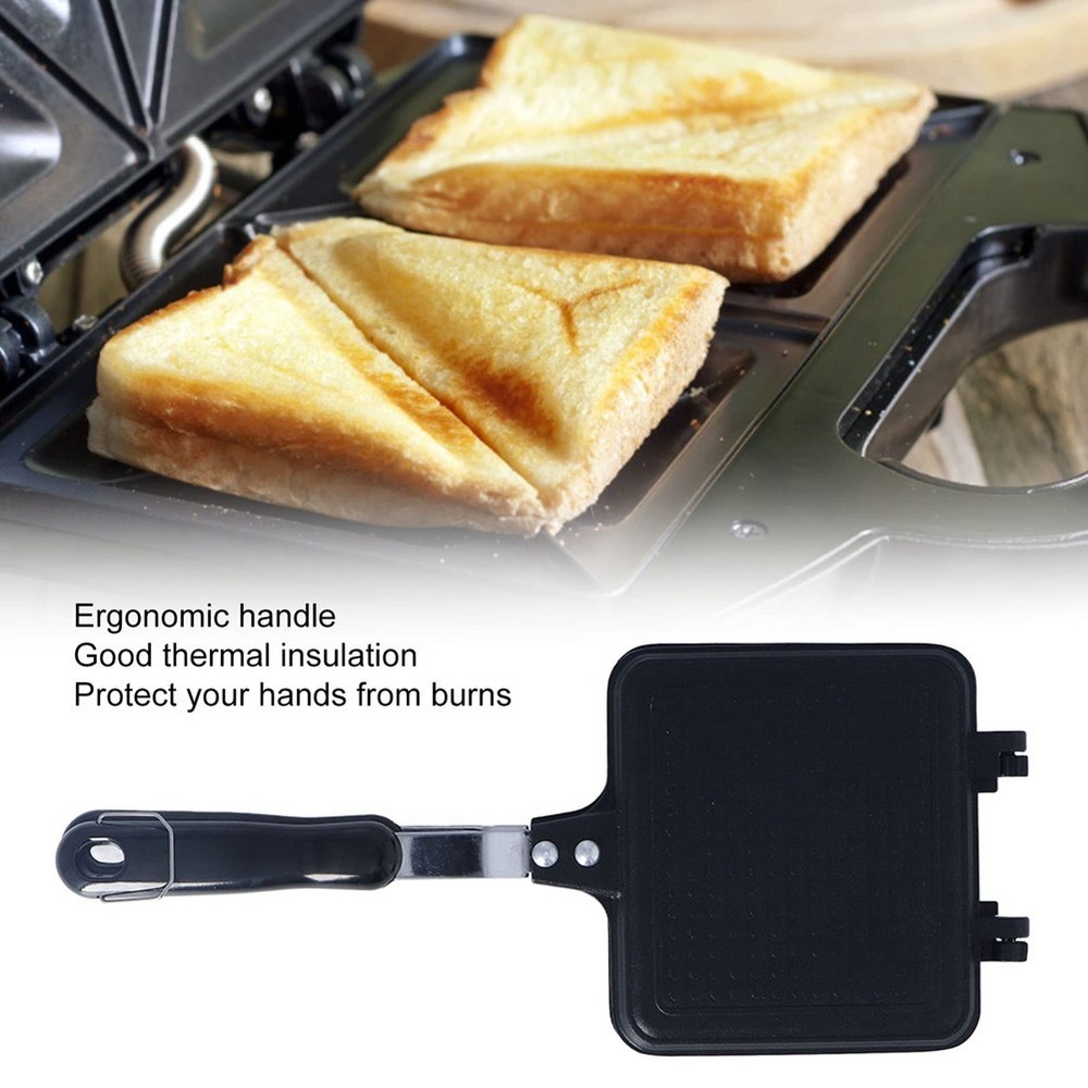 Sided Sandwiches Maker, Cast Iron Pie Maker with Scalding Handle,2974