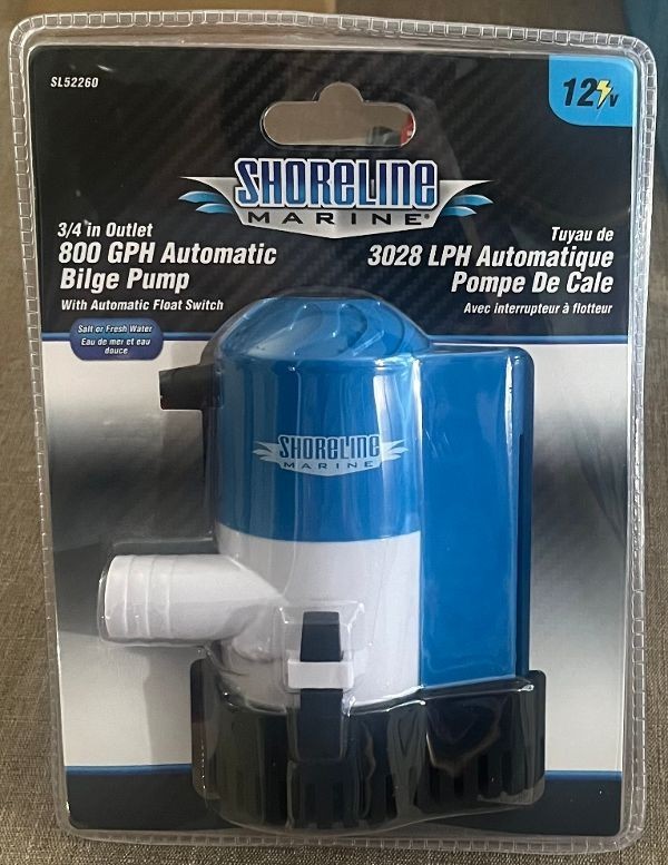 Shoreline Marine 800 GPH Automatic Bilge Pump Auto Float Switch 12V  3/4" Hose
