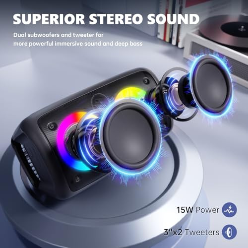 Karaoke Machine, Portable Bluetooth Speaker with 2 Wireless Karaoke