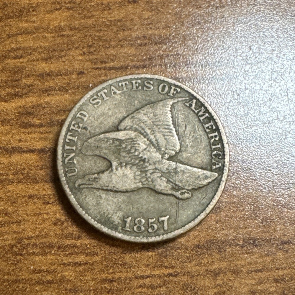 1857 Flying Eagle Cent VF details - light scratch obverse
