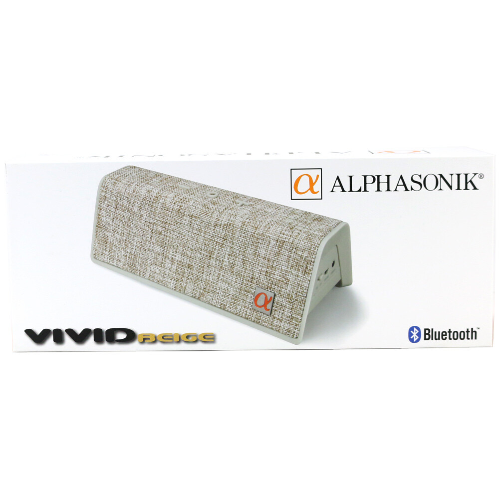 Alphasonik VIVID Wireless Bluetooth Portable Speaker 2000 mAh Battery - Beige