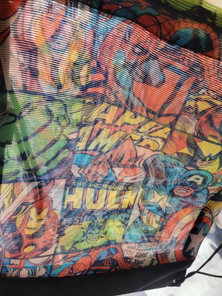 Marvel Superhero Mesh Drawstring Backpack NWOT