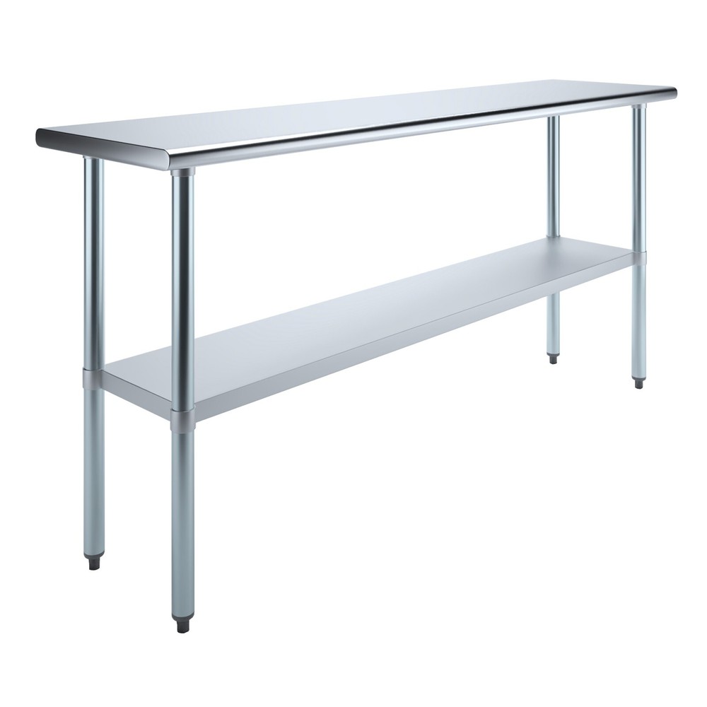 18" X 72" Stainless Steel Work Table With Galvanized Undershelf
