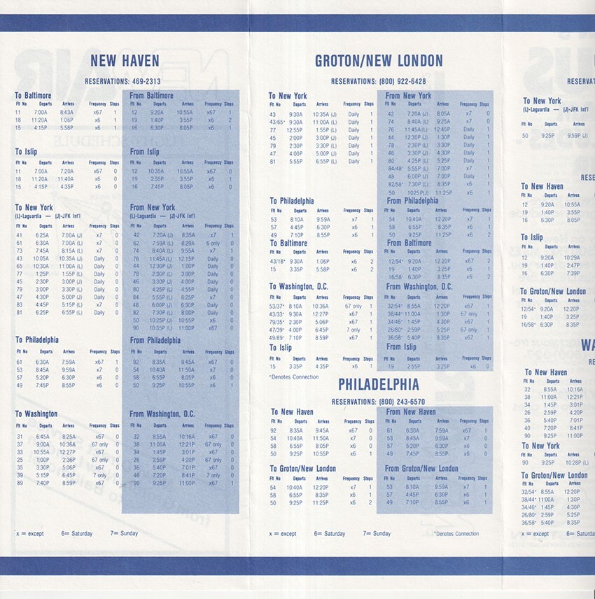 NewAir timetable 1982/10/31