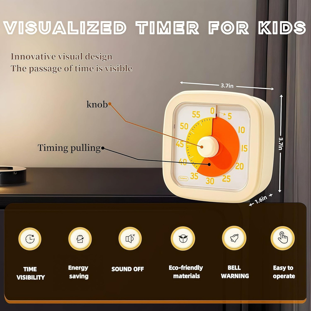 Visual Timer for Kids Timer Home - 60 Minute Kids Visual Timer for Classroom Hom