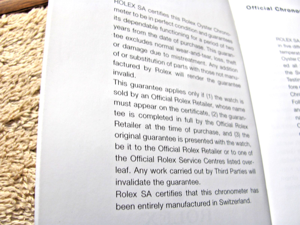 ROLEX TRANSLATION BOOKLET, 13 LANGUAGES,