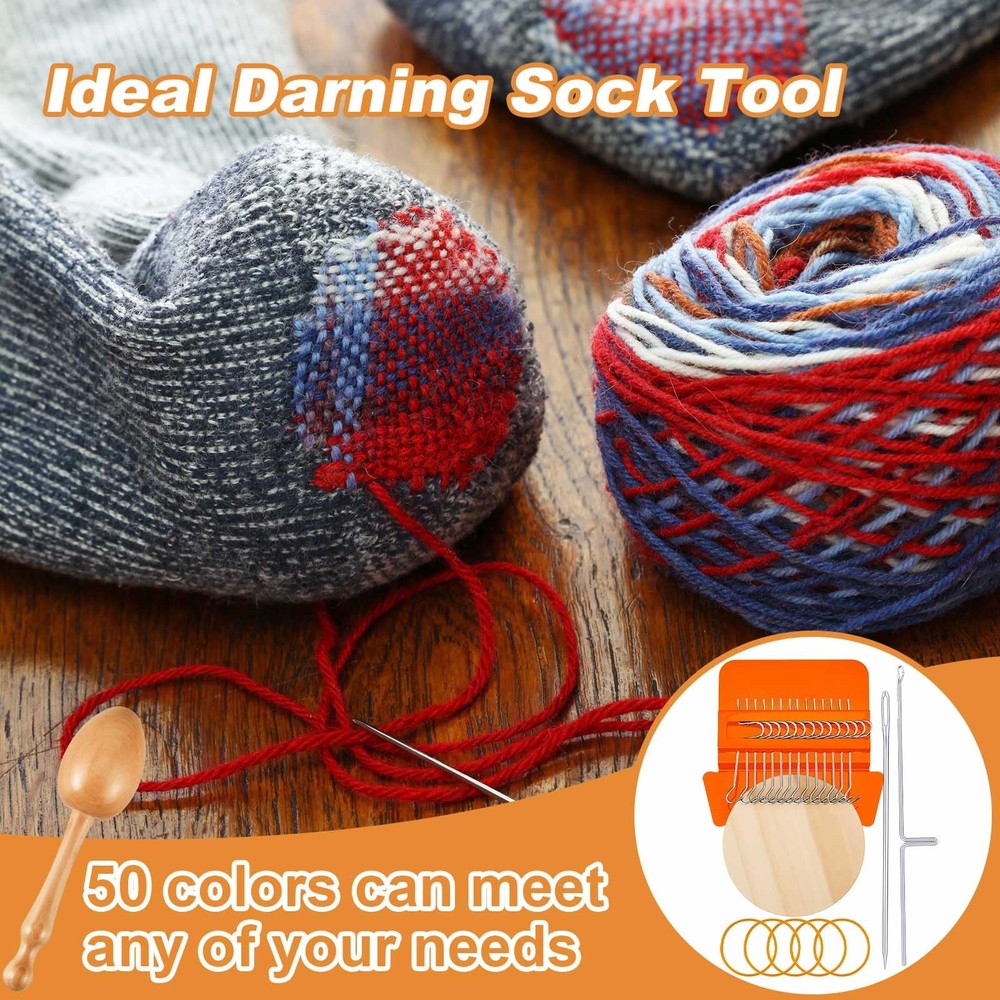 Jexine Mini Darning Egg for Socks 14 Hooks Small 14 Hooks, Bright Color