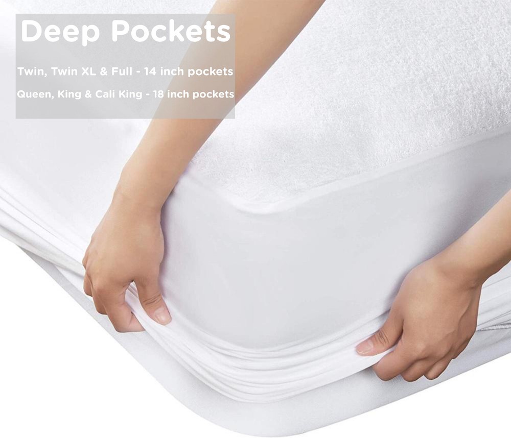 Sacred Thread Mattress Protector, 100% Cotton, Deep Pockets, Waterproof & Quiet