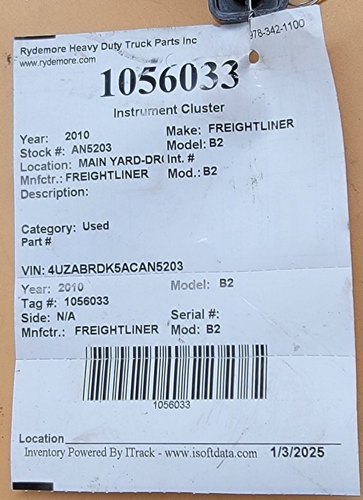 2010 FREIGHTLINER B2 USED INSTRUMENT CLUSTER