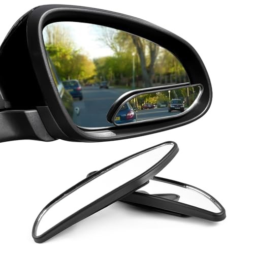 2 PCS Blind Spot Mirror, Adjustable Wide Angle Convex Side Framed Medium