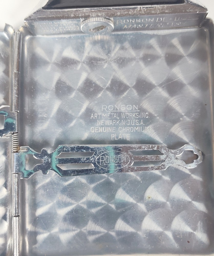 1930's Art Deco Ronson Mastercase Lighter Cigarette Case Tortoise Shell Works