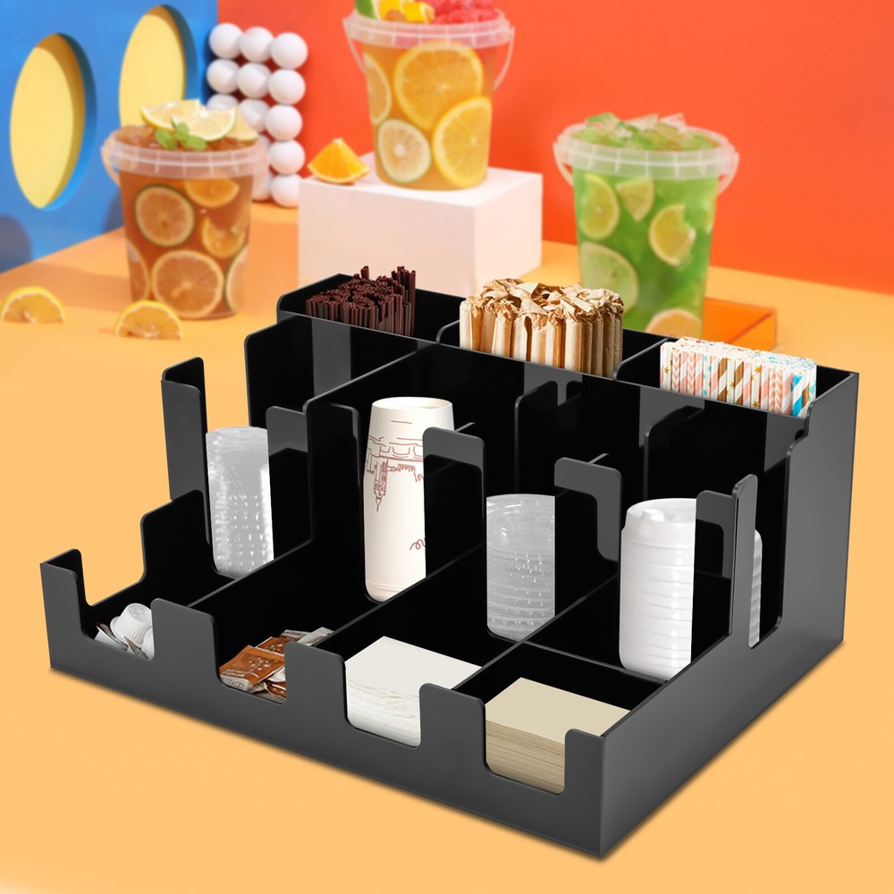 Paper Cup And Lid Organizer, Coffee Cup And Lid, Condiment, Cup, Sugar Organizer