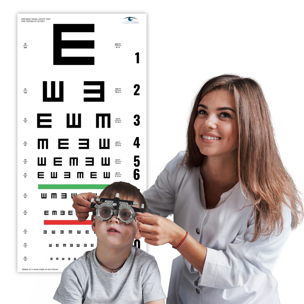 UCanSee E Eye Chart Visual Acuity Chart 22x11 inches