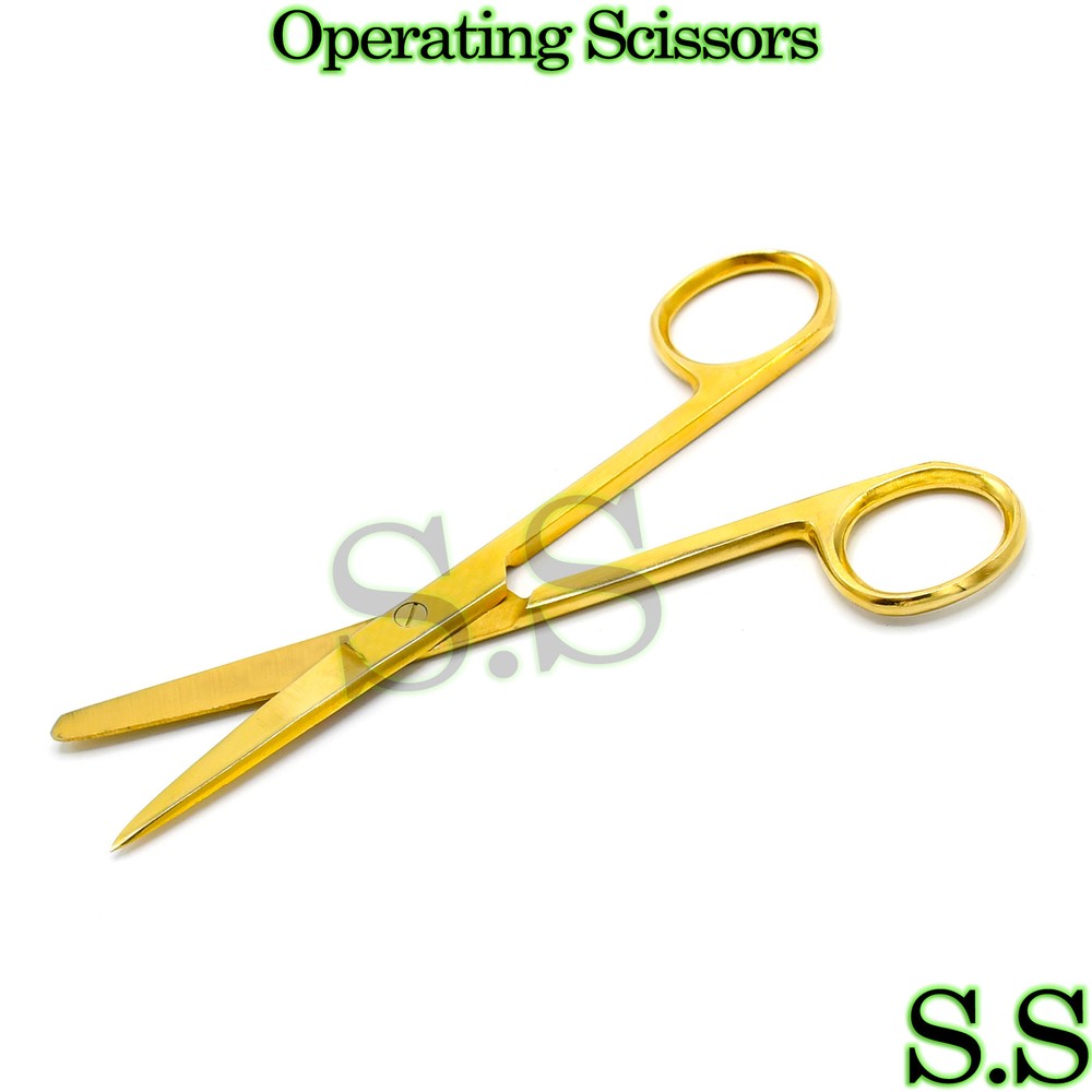 Operating Scissors Sharp-Blunt 4.5" Straight Full Gold Surgical Instruments