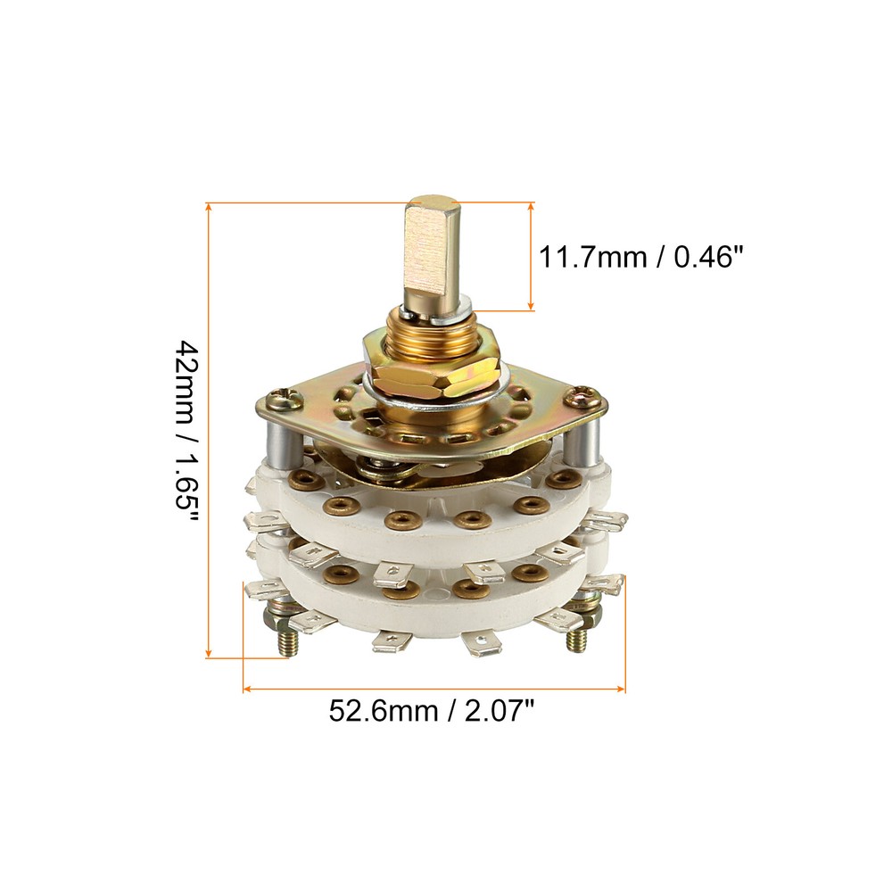 Band Rotary Switch 2P8T 2 Pole 8 Position Selectable 2 Deck