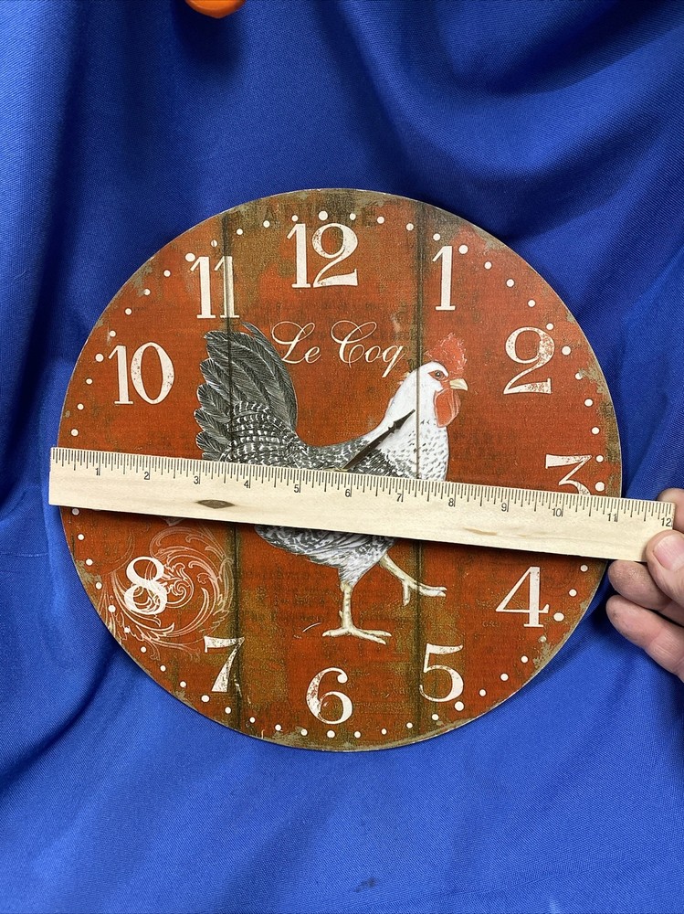 Vintage Wood Clock le Coq